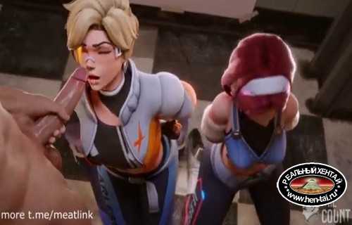 D.va and Tracer take turns fucking their faces